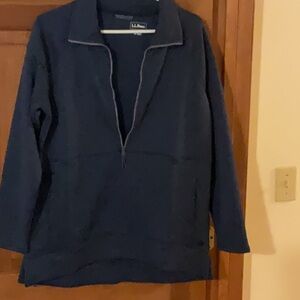 Woman’s LL Bean blue sweater/ tunic top size M